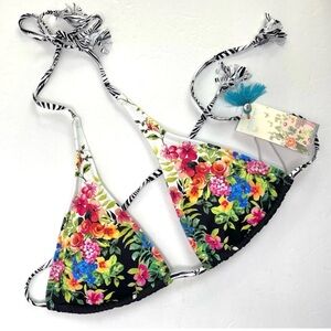 JOHNNY WAS Spring String Bikini Swim Top NEW Size S
